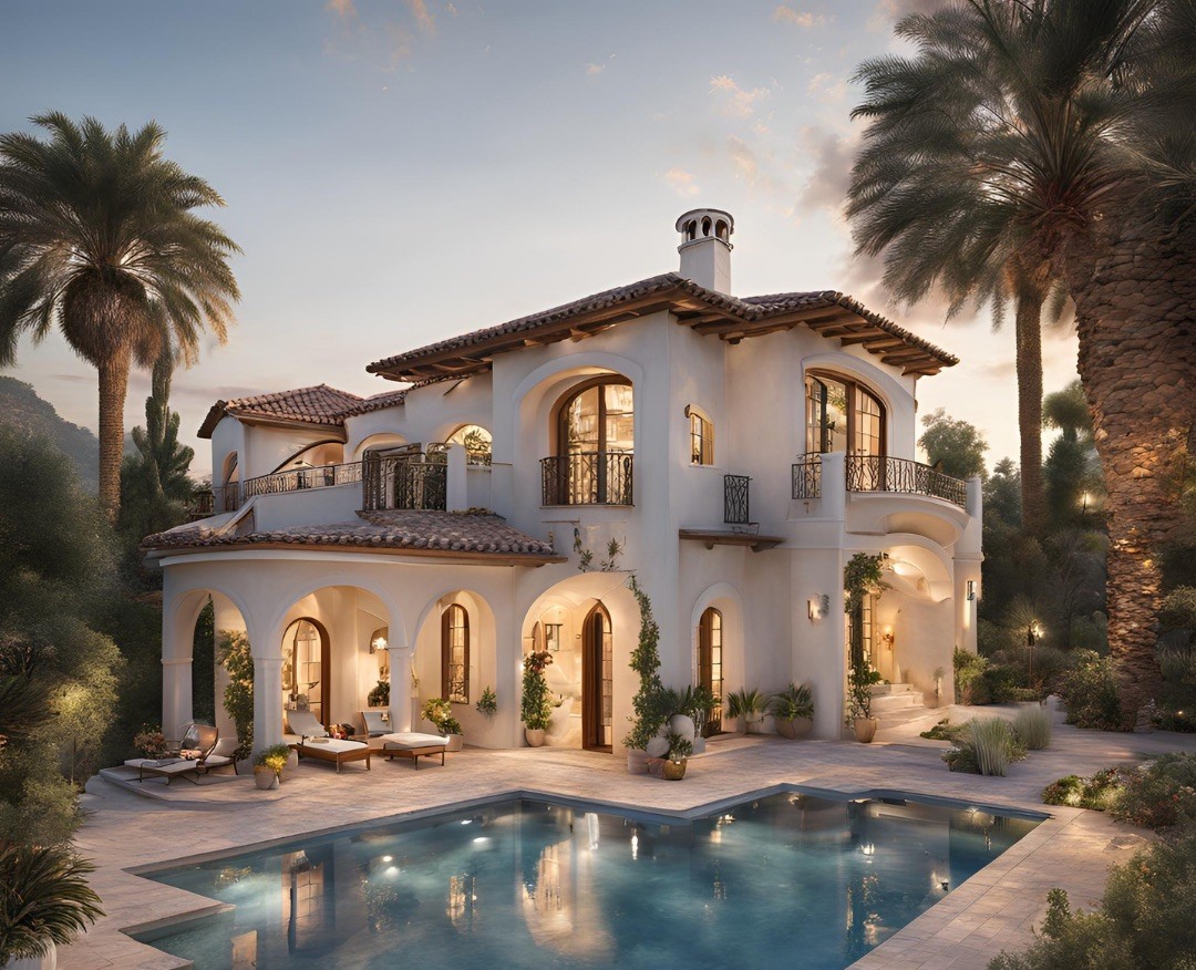 Chi phí xây dựng nhà 2 tầng phong cách Địa Trung Hải