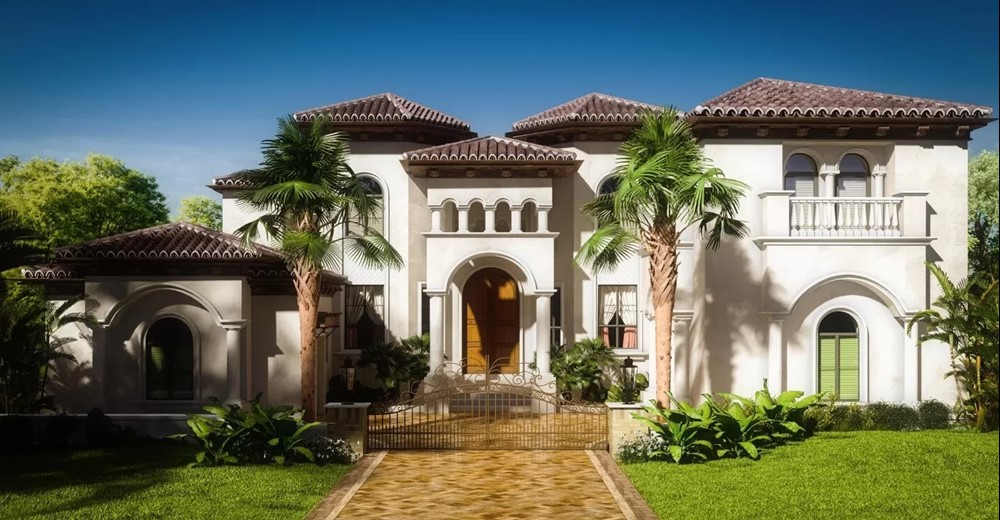 nhà 2 tầng phong cách địa trung hải