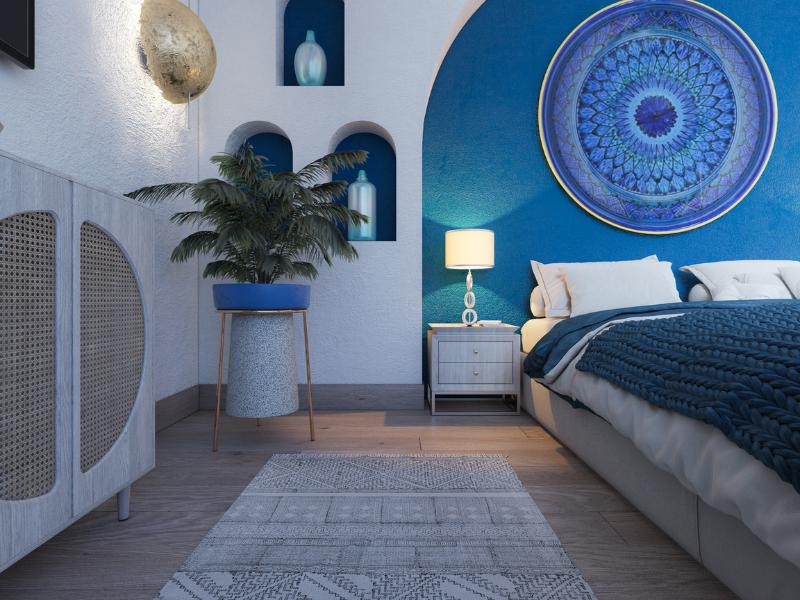 nội thất phong cách santorini