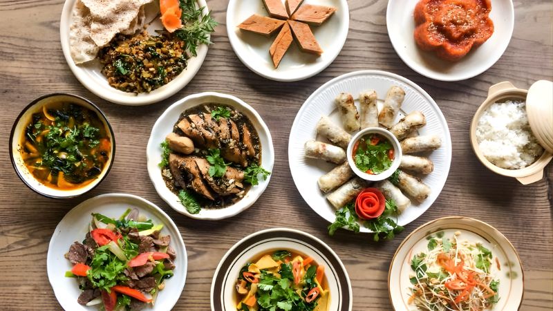 hình ảnh mâm cúng động thổ chay