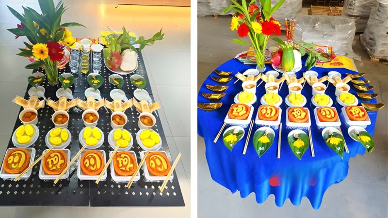 mâm cúng động thổ chay