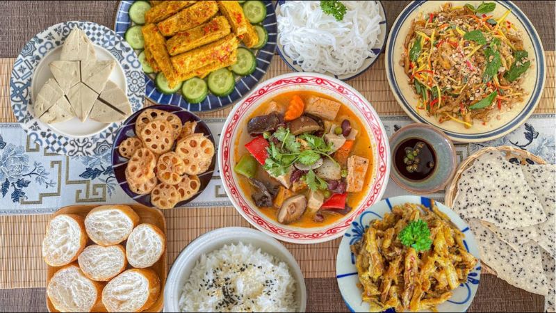 mâm cúng động thổ chay