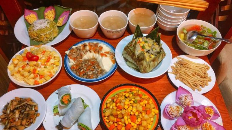 mâm cúng động thổ chay