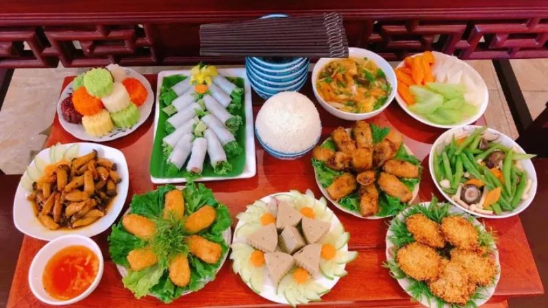 mâm cúng động thổ chay