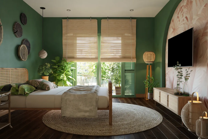 phòng ngủ phong cách tropical