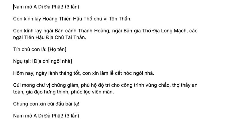 Văn khấn cất nóc nhà: Thủ tục, lễ vật và bài cúng chuẩn 2025 11 bài cúng cất nóc nhà