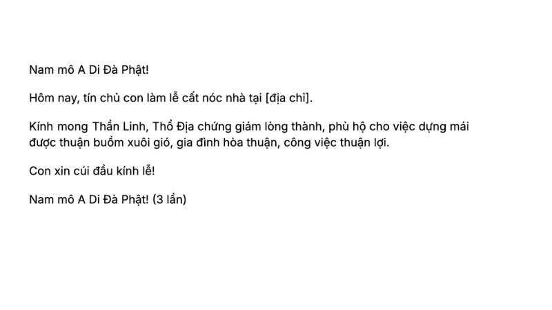 Văn khấn cất nóc nhà: Thủ tục, lễ vật và bài cúng chuẩn 2025 14 văn khấn cất nóc