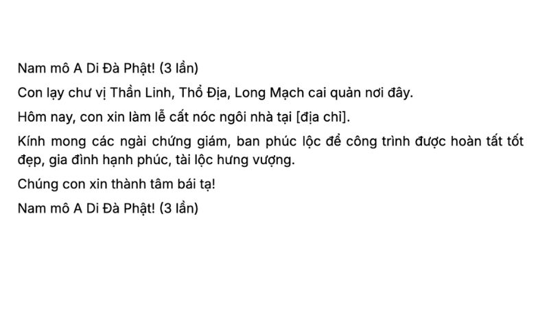 Văn khấn cất nóc nhà: Thủ tục, lễ vật và bài cúng chuẩn 2025 15 văn khấn lễ cất nóc nhà