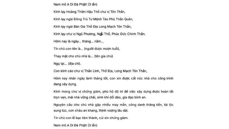 Văn khấn mượn tuổi làm nhà: Động thổ, đổ mái, về nhà mới 2025 12 bài văn khấn mượn tuổi làm nhà