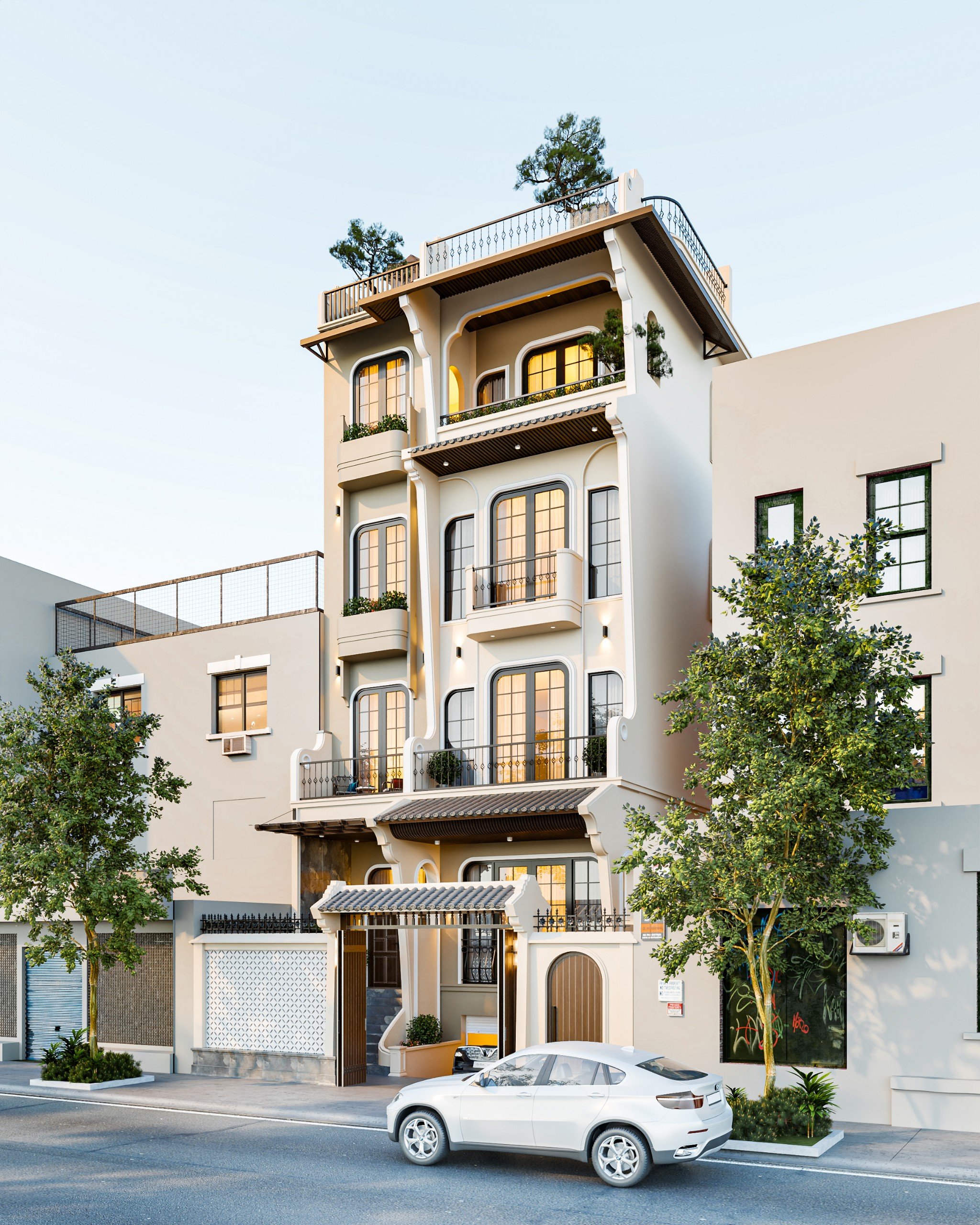 Thiết kế kiến trúc nhà phố Trung Hòa