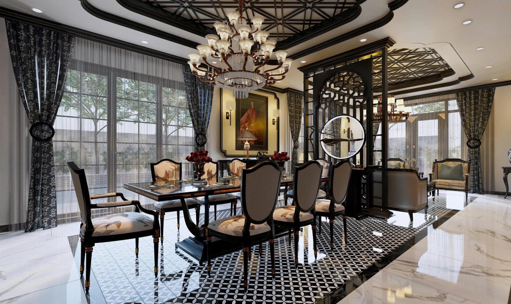 30+ Mẫu bàn ăn Indochine đẹp và sang trọng. Báo giá, mẫu mới và cách chọn chuẩn nhất 17 Bàn ăn indochine