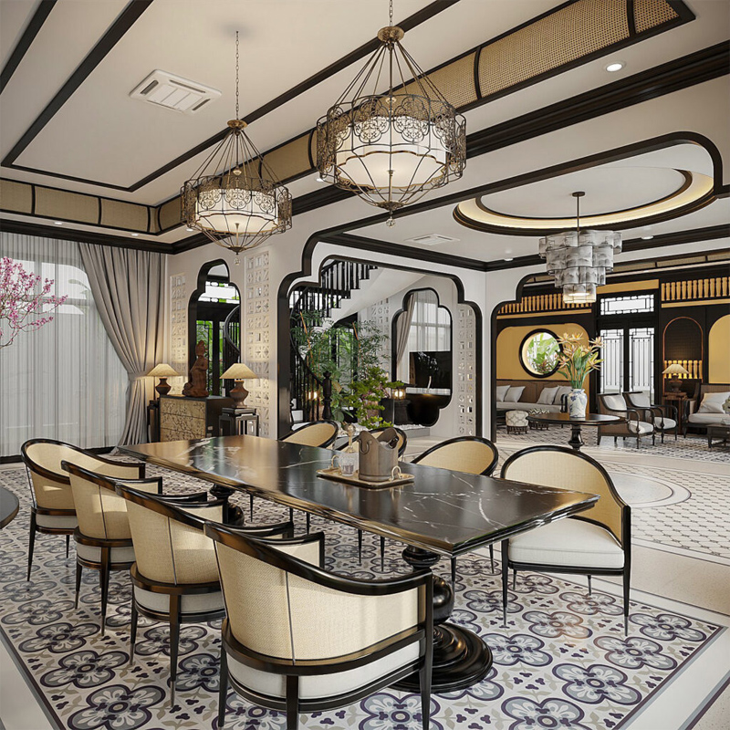 30+ Mẫu bàn ăn Indochine đẹp và sang trọng. Báo giá, mẫu mới và cách chọn chuẩn nhất 21 Bàn ăn indochine