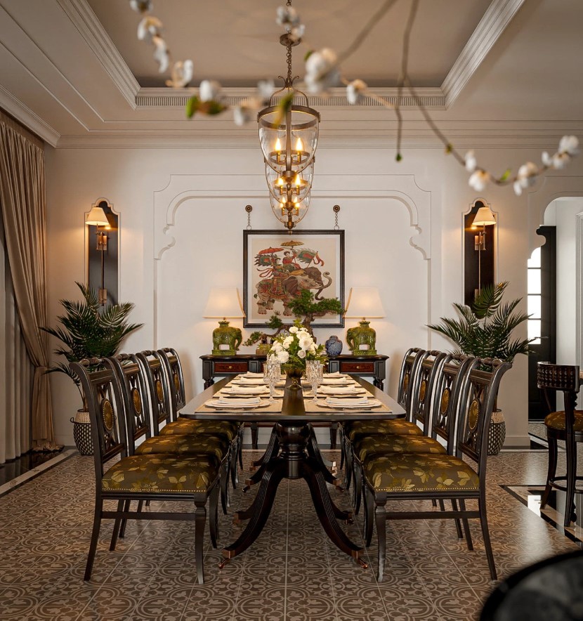 30+ Mẫu bàn ăn Indochine đẹp và sang trọng. Báo giá, mẫu mới và cách chọn chuẩn nhất 23 Bàn ăn indochine