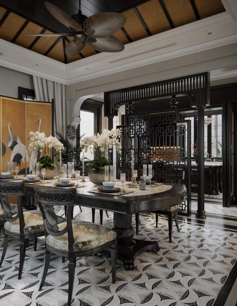 30+ Mẫu bàn ăn Indochine đẹp và sang trọng. Báo giá, mẫu mới và cách chọn chuẩn nhất 26 Bàn ăn indochine