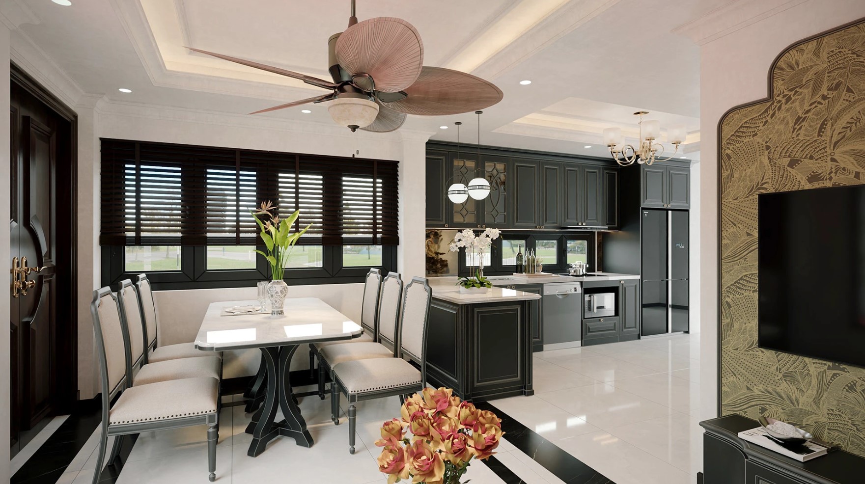 30+ Mẫu bàn ăn Indochine đẹp và sang trọng. Báo giá, mẫu mới và cách chọn chuẩn nhất 29 Bàn ăn indochine