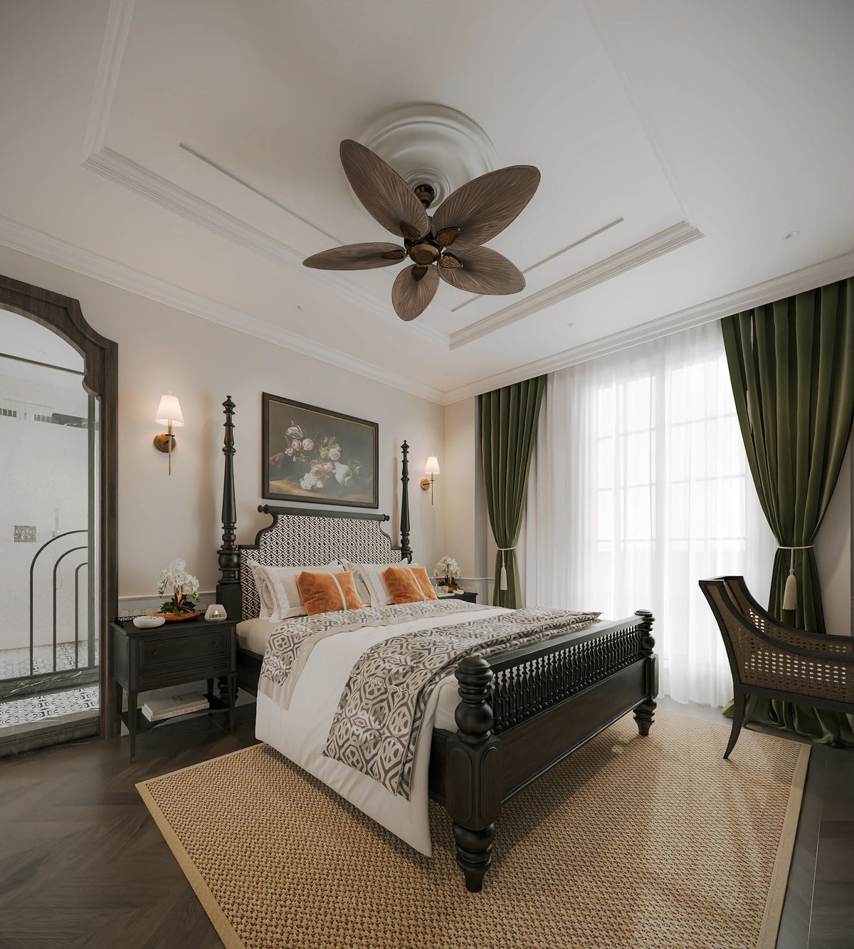 giường ngủ indochine