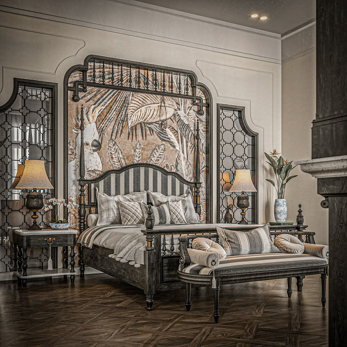 giường ngủ indochine