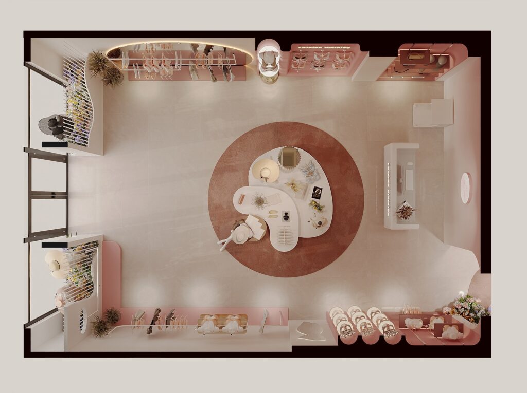 thiết kế cửa hàng quần áo nữ