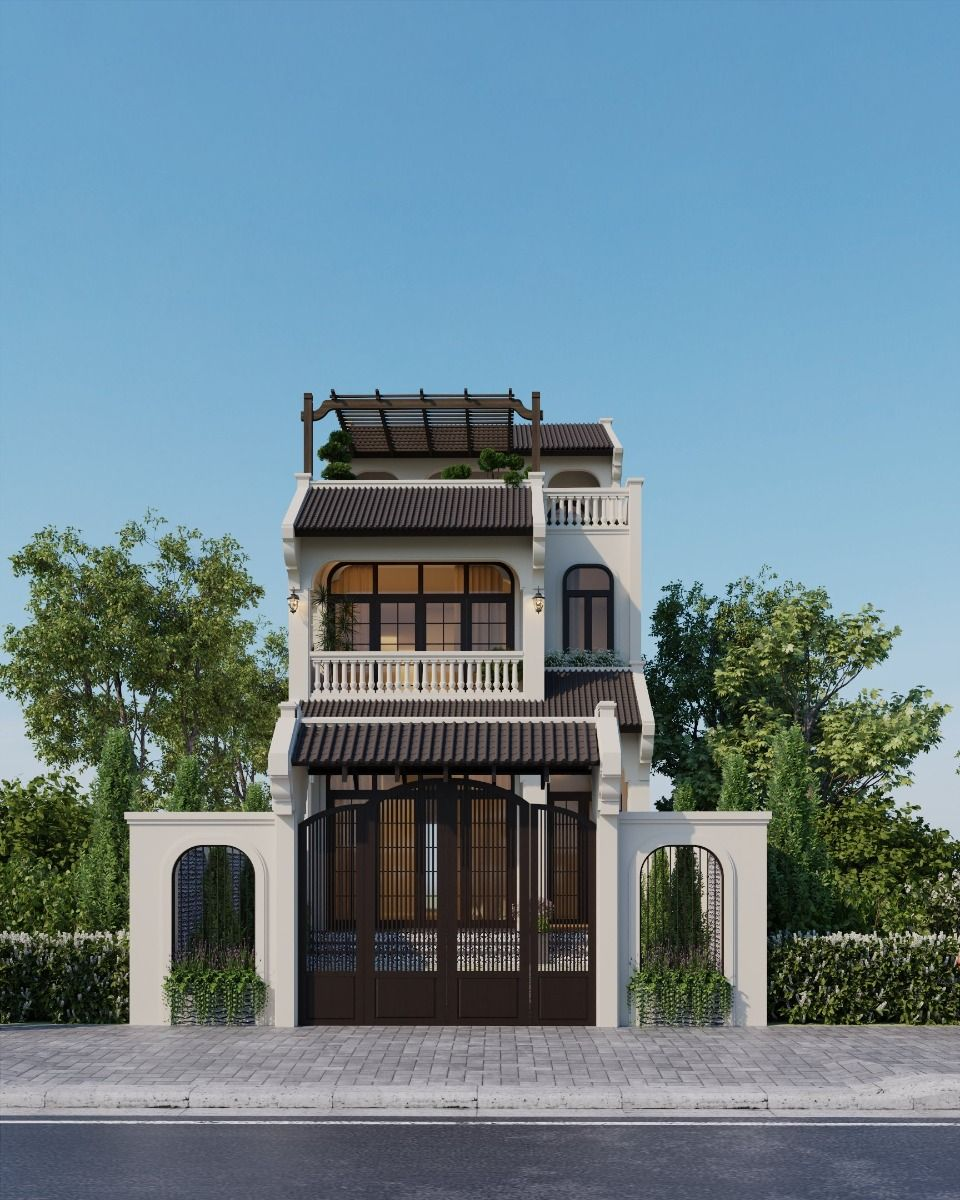 nhà phố phong cách indochine