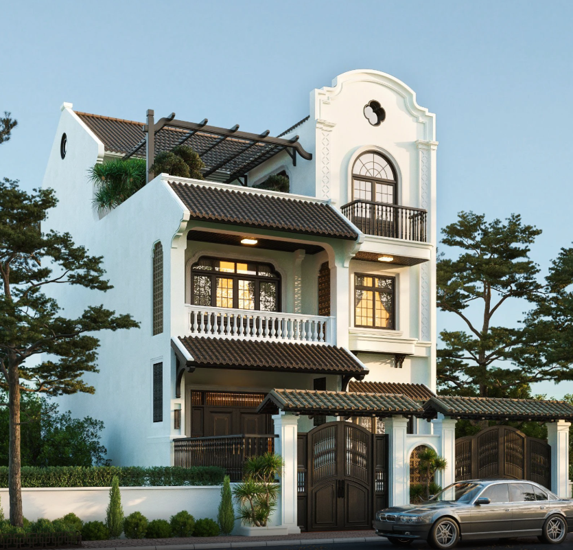 nhà phố phong cách indochine