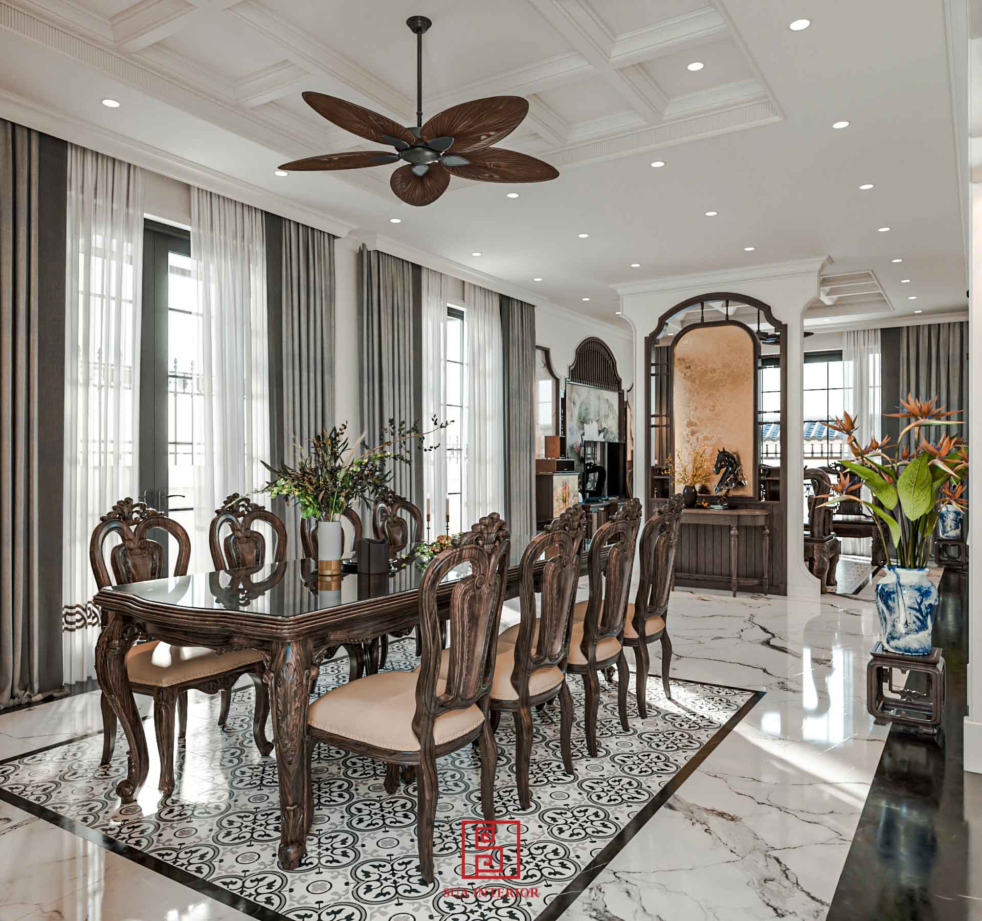 nhà phố phong cách indochine