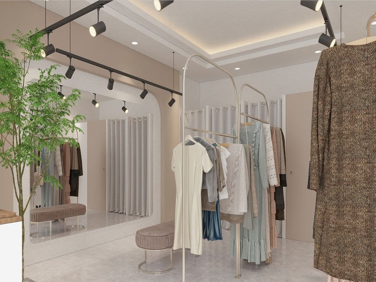 thiết kế shop quần áo nữ nhỏ