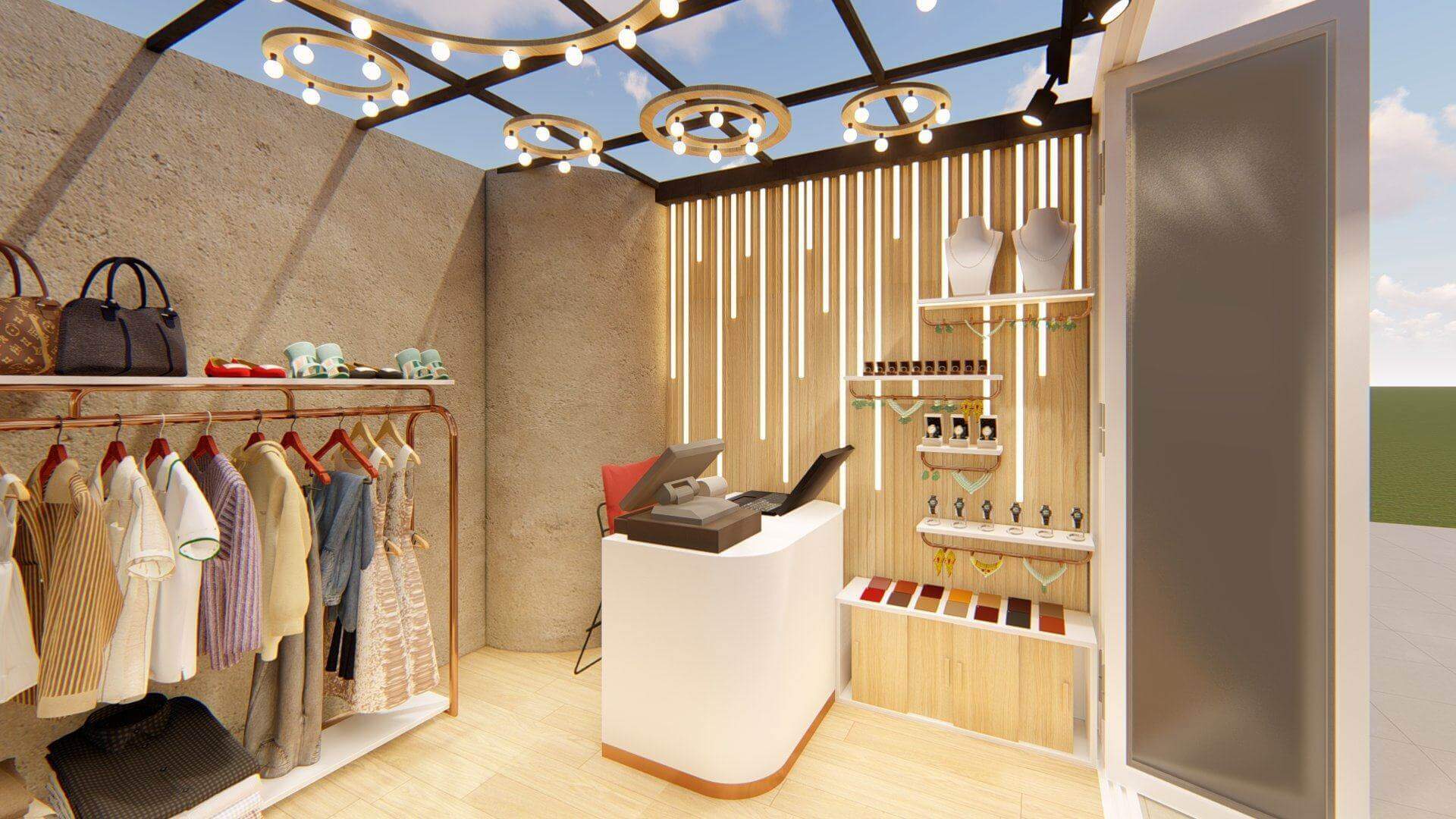 các mẫu thiết kế shop quần áo nữ đẹp