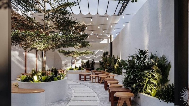 Thiết kế quán cafe theo diện tích và phong cách đẹp nhất 2026 27 thiết kế quán cafe sân vườn 200m2