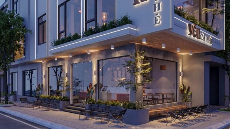 Thiết kế quán cafe theo diện tích và phong cách đẹp nhất 2026 28 thiết kế quán cafe góc 2 mặt tiền