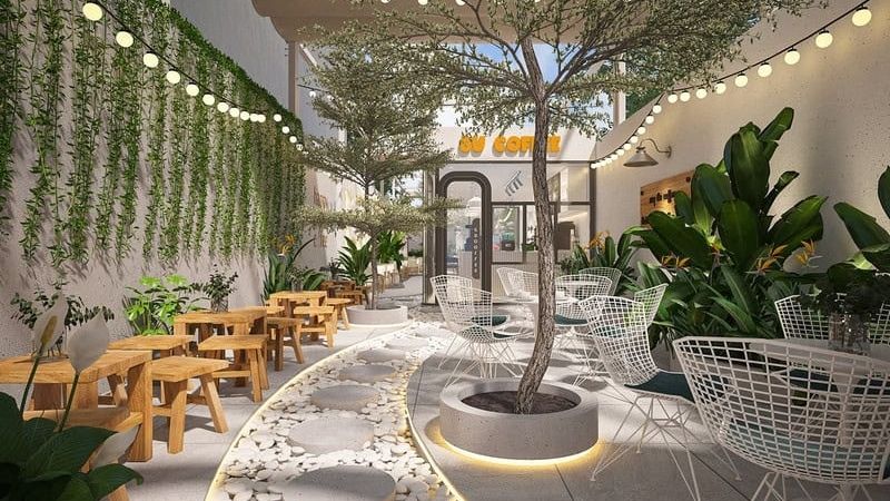 Thiết kế quán cafe theo diện tích và phong cách đẹp nhất 2026 5 mẫu quán cà phê vườn đẹp