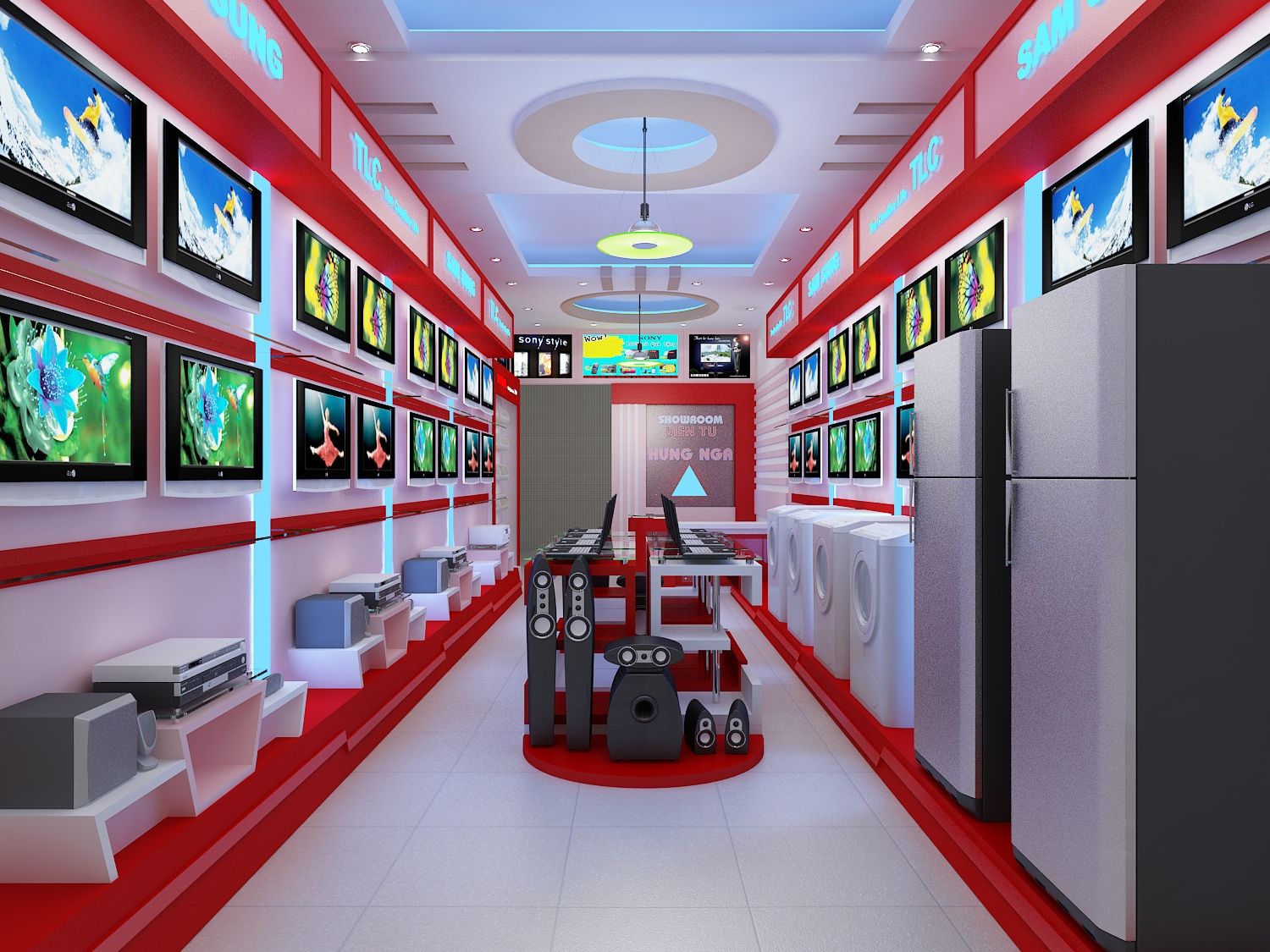 Thiết kế showroom điện máy: Nguyên tắc, mẫu đẹp & báo giá 2026 5 thiết kế showroom điện máy