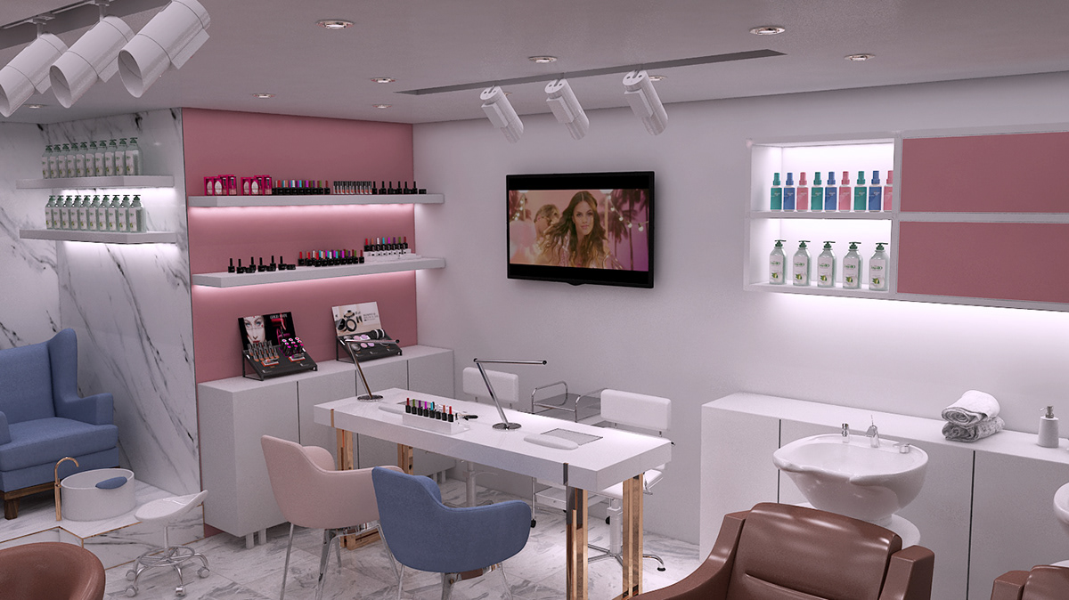 thiết kế tiệm nail spa