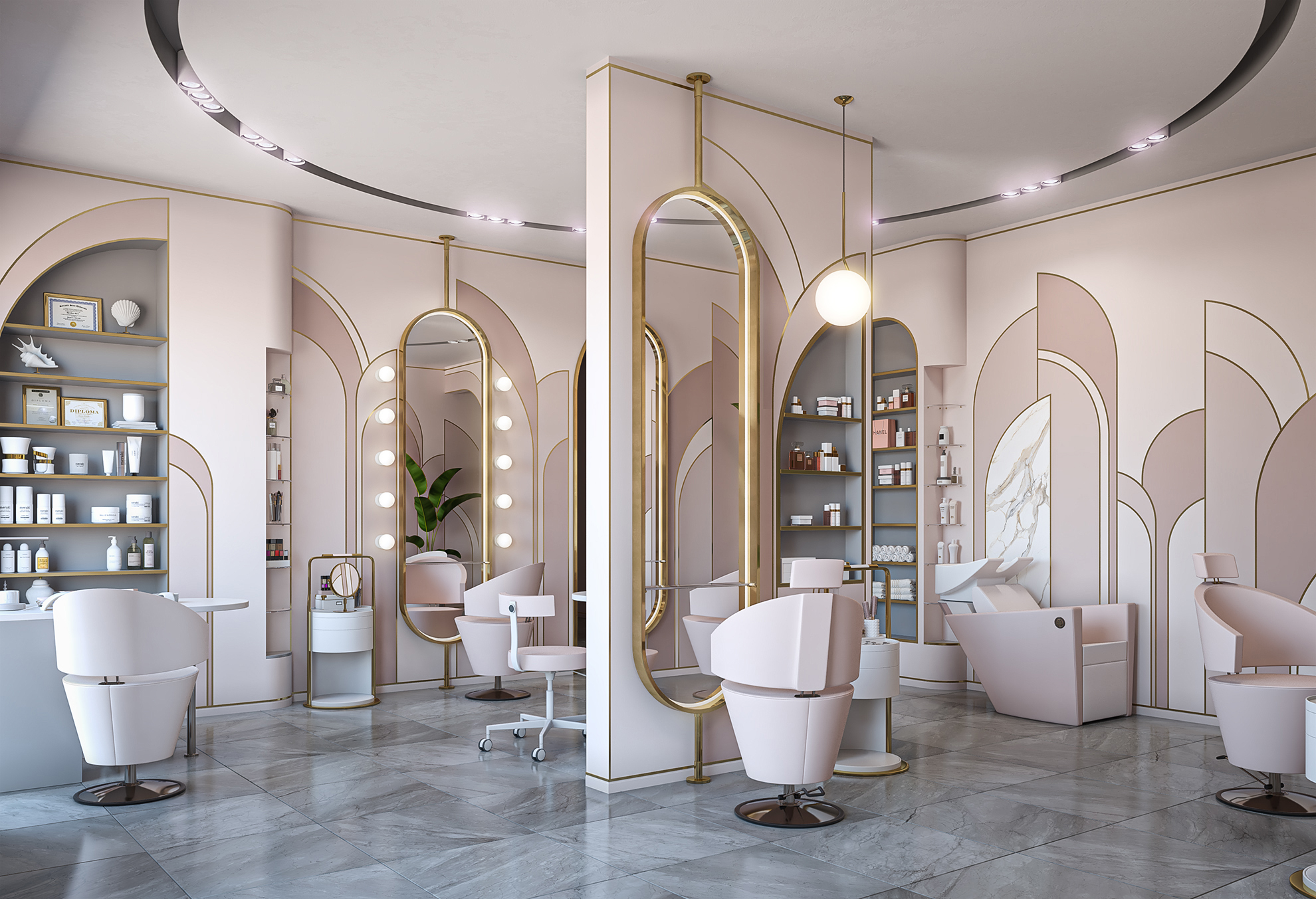 thiết kế tiệm nail spa