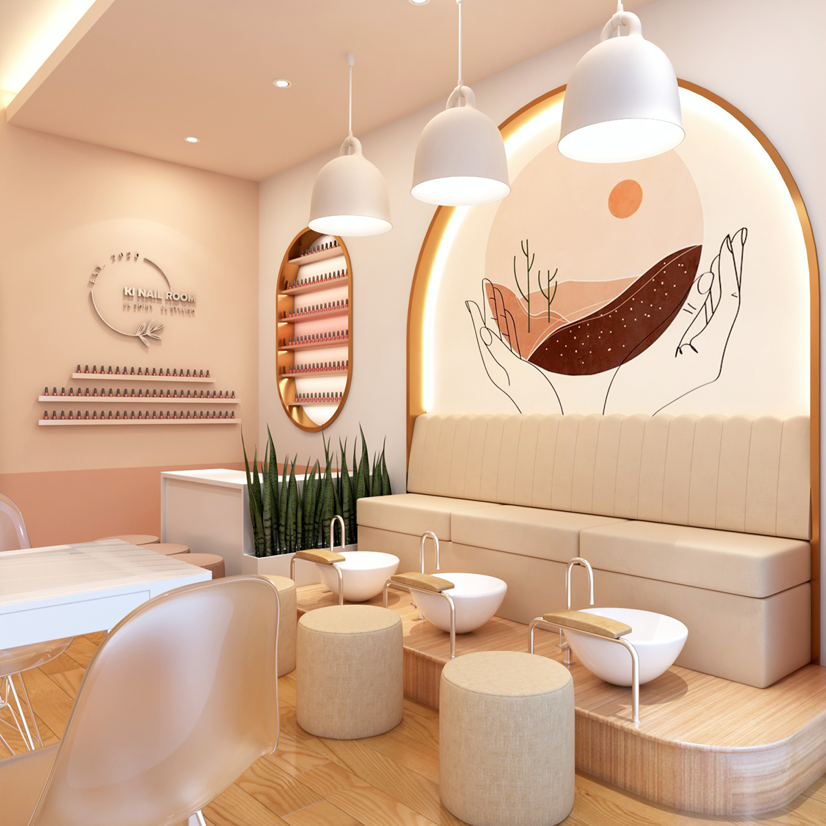 setup tiệm nail nhỏ