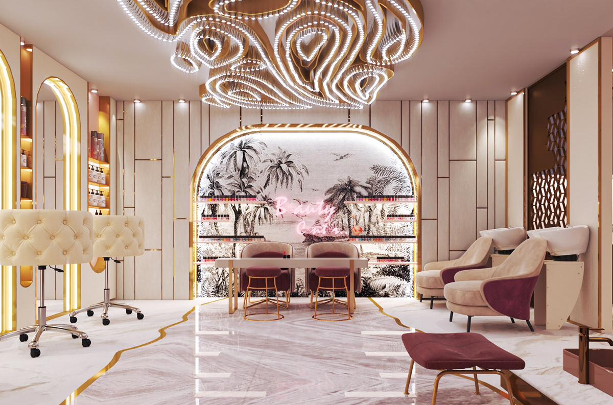 thiết kế tiệm nail nhỏ