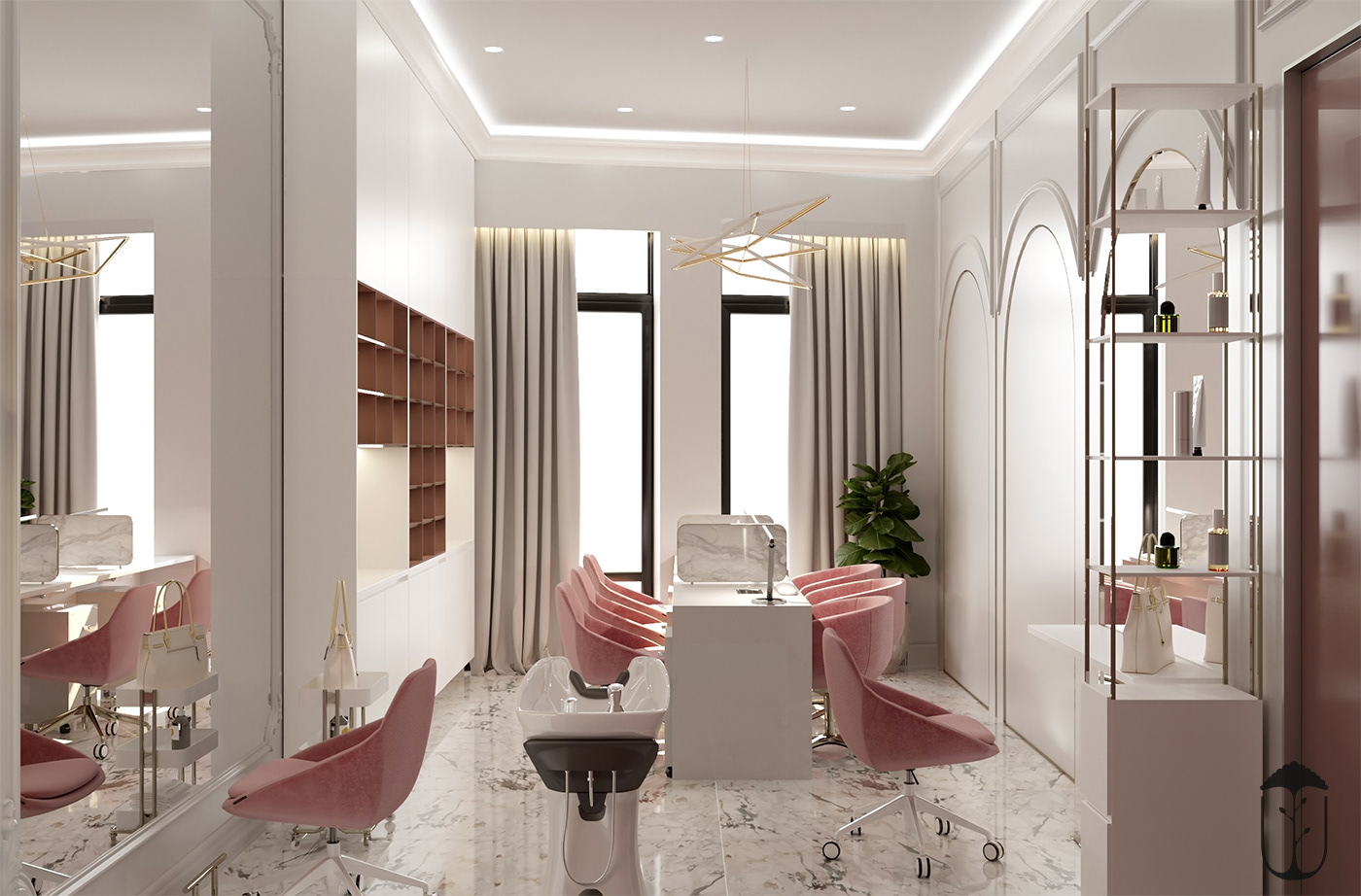 thiết kế tiệm nail spa