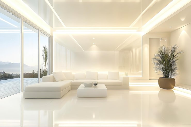 Phòng khách biệt thự hiện đại ánh sáng