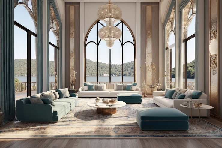 Phòng khách biệt thự hiện đại cổ điển