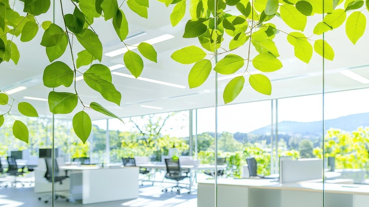 +50 mẫu thiết kế văn phòng xanh đẹp và thân thiện 2026 8 thiết kế cây xanh văn phòng