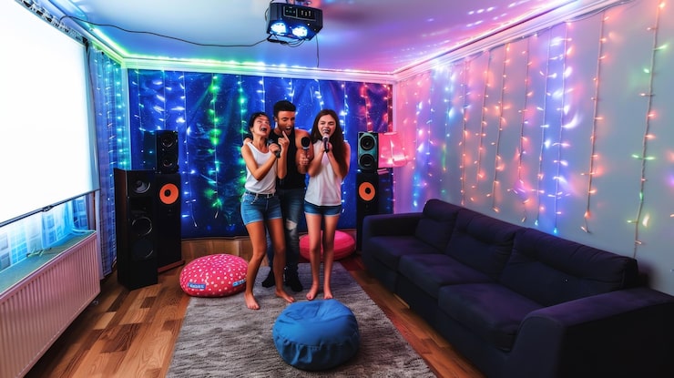 mẫu phòng karaoke gia đình đẹp