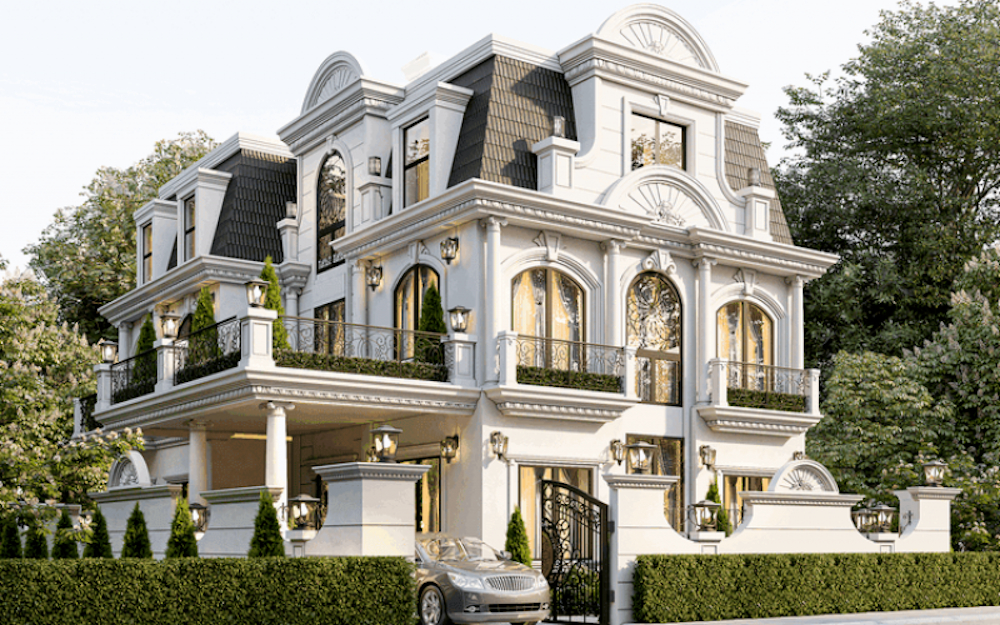 cổng tường rào biệt thự