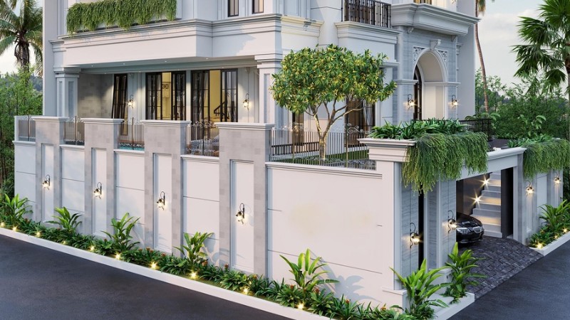 mẫu tường rào biệt thự