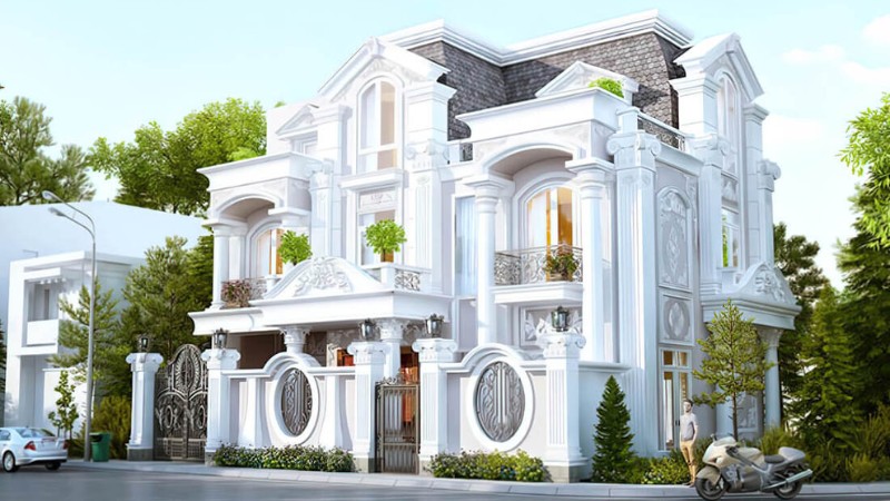 hàng rào biệt thự sân vườn