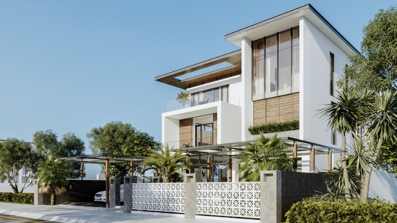 mẫu tường rào nhà biệt thự