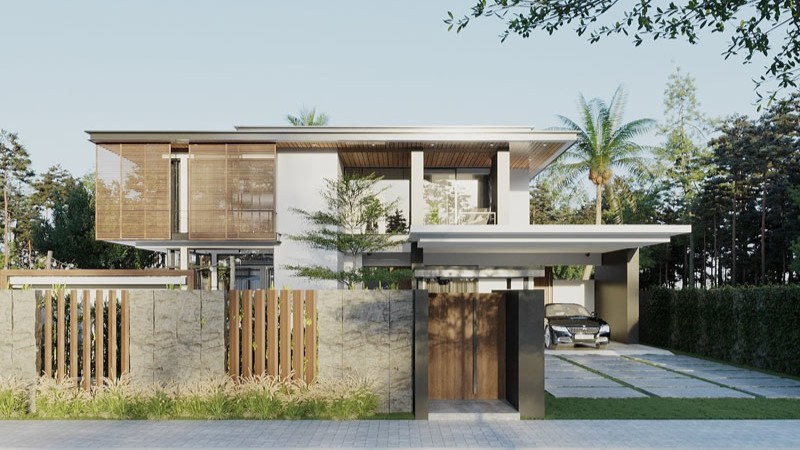 hàng rào biệt thự vườn