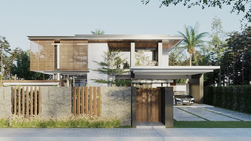 mẫu tường rào biệt thự