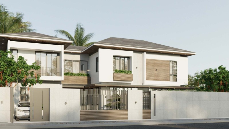 mẫu hàng rào nhà biệt thự