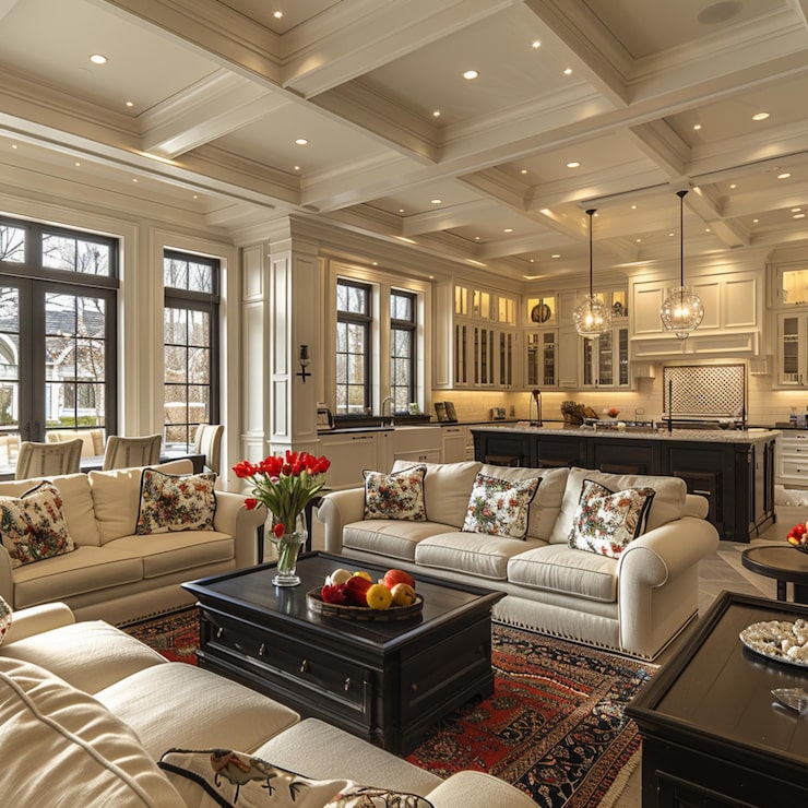 phòng khách biệt thự hiện đại