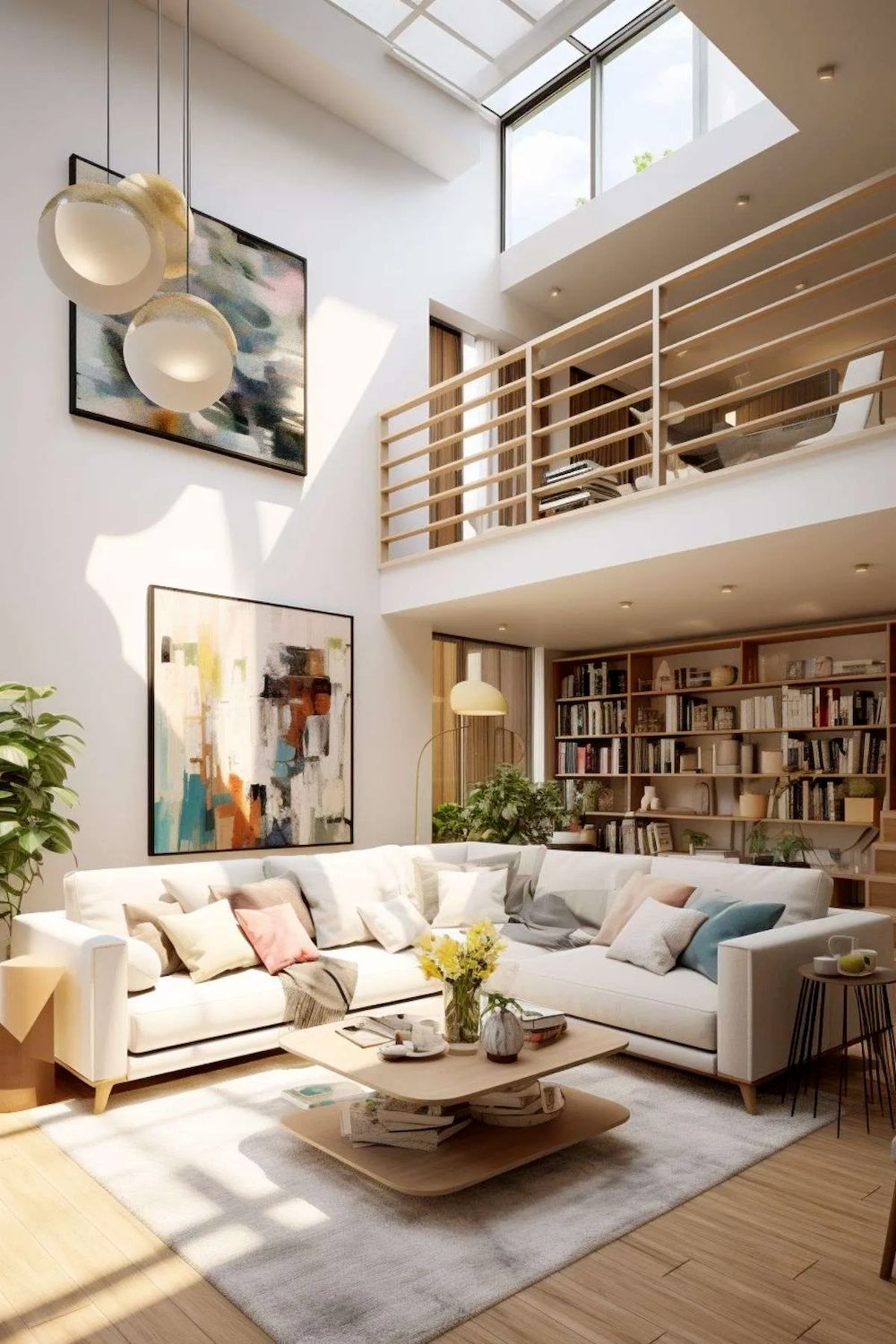 phòng khách nhà gác lửng đẹp