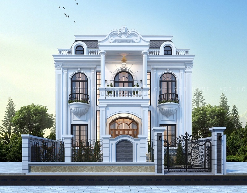 Biệt thự 2 tầng tân cổ điển kiểu Pháp